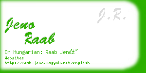 jeno raab business card